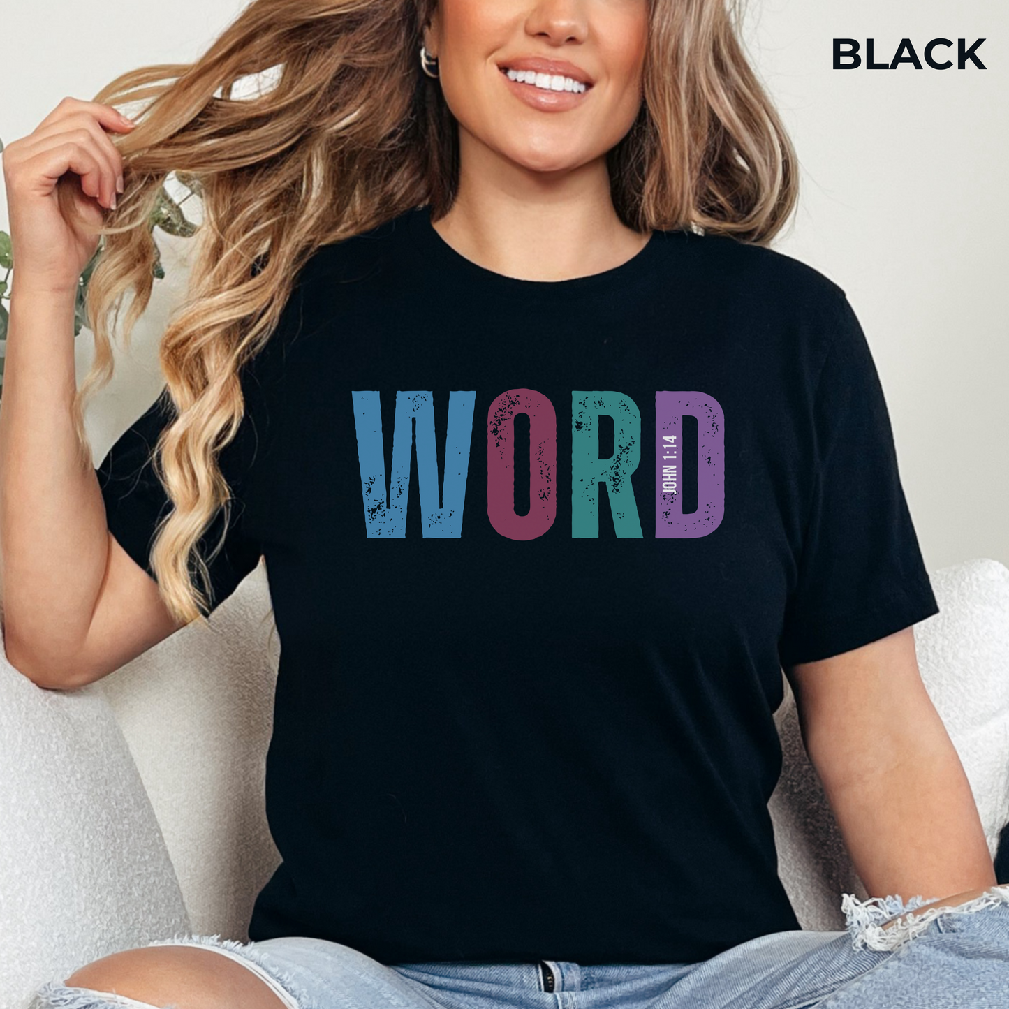 Word, John 1:14 T-shirt - Unisex Jersey Short Sleeve Tee, Christian Merch, Christian Streetwear, Faith Based Shirt, Christian Apparel, Christian Shirts