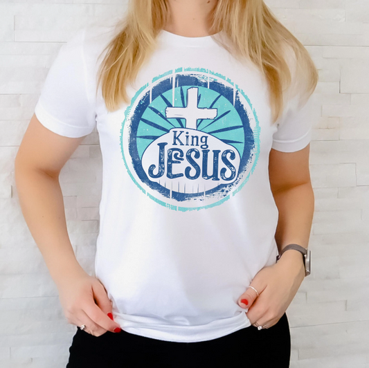 King Jesus, Unisex Jersey Short Sleeve Tee, Christian Apparel, Jesus Clothing, Religious Apparel, Faith Based Tee, Inspirational T-Shirt