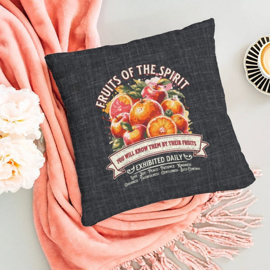 Fruits of the Spirit Spun Polyester Square Pillow, Christian Throw Pillow, Christian Home Décor Gifts, Faith Based Décor, Bible Verse Décor, Gift for Church Member